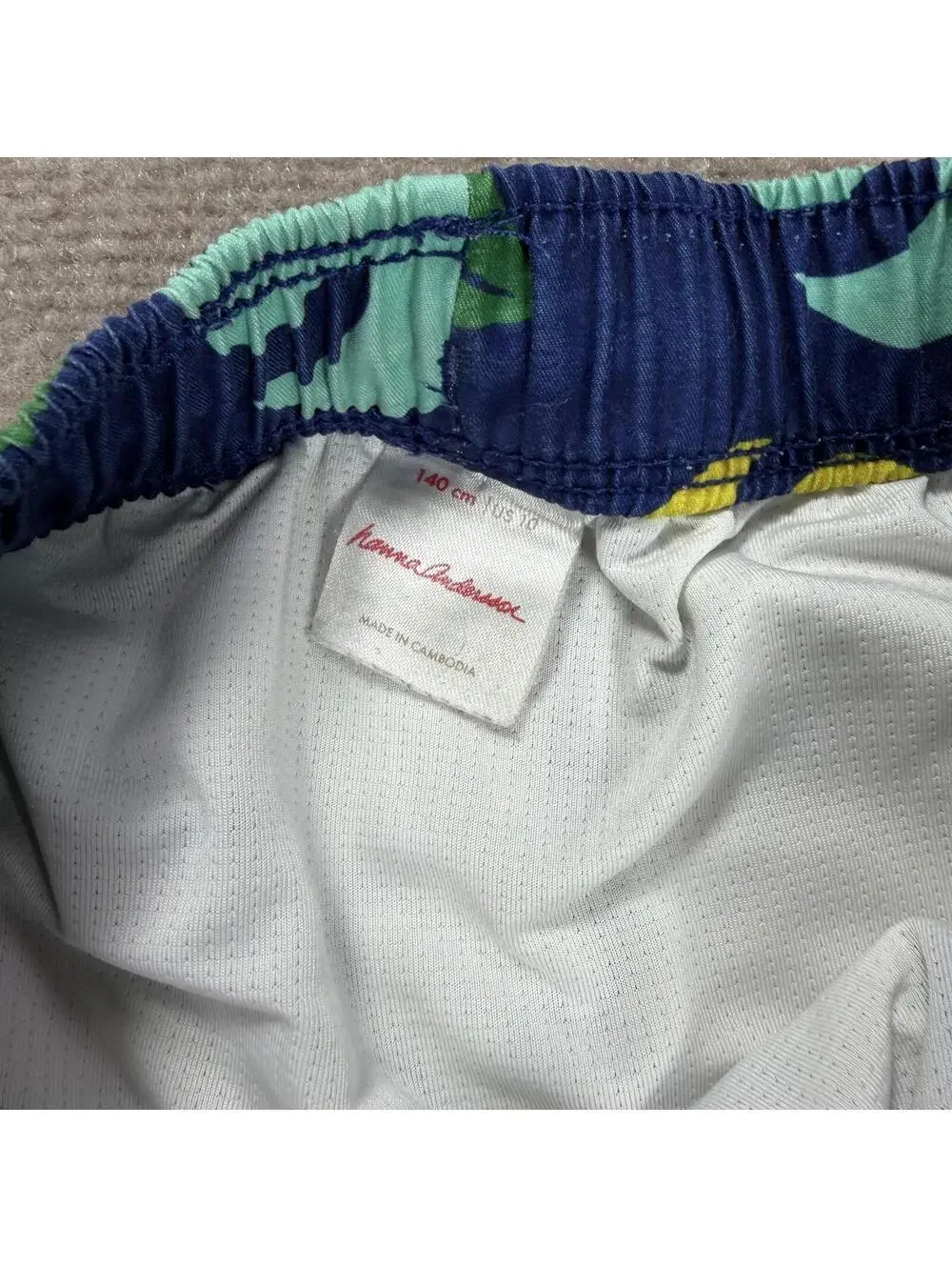 Hanna Andersson Boys Tropical Leaf Swim Trunks – Size 10 (140 cm)